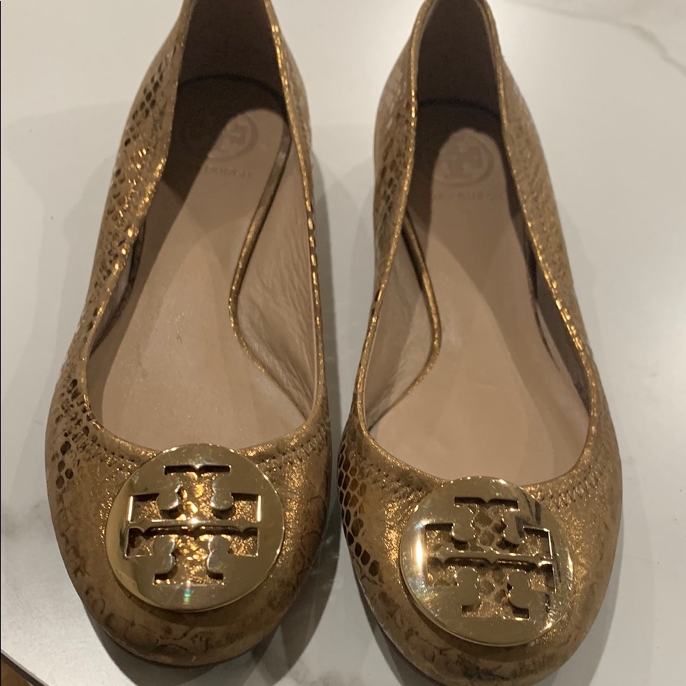 Tory Burch Gold Flats